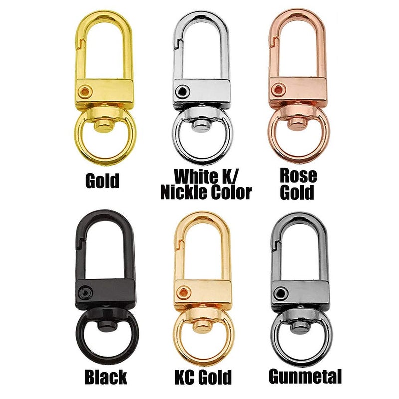 WOCRAFT 24 pcs Small Size Metal Lobster Claw Clasps Swivel Lanyards Trigger Snap Hooks Strap for Keychain Key Rings Connector DIY Bags Art Crafts Jewelry Findings (M547) - Image 2